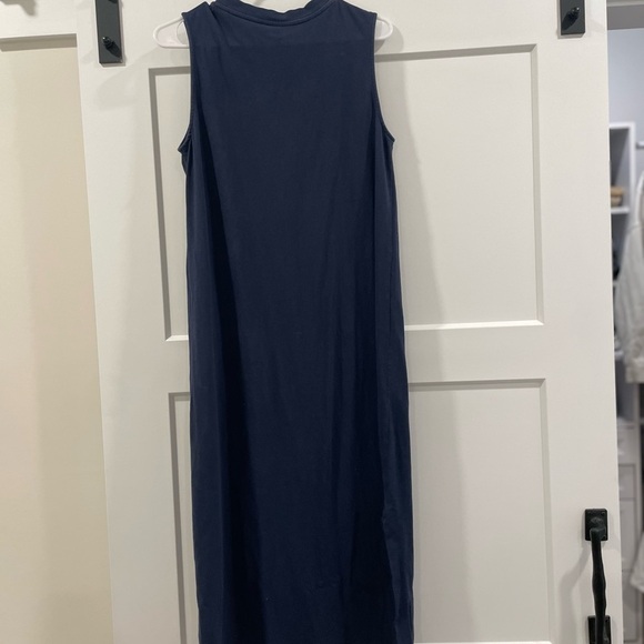 Everlane Navy Blue 100% cotton sleeveless long weekend tee dress - Picture 3 of 4